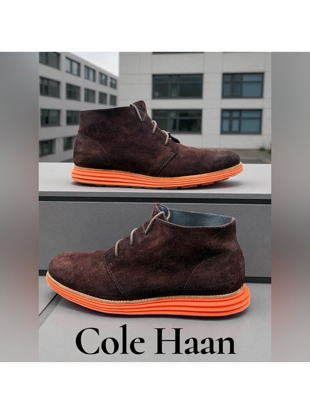 Cole Haan LunarGrand Suede Chukka Boots Men’s 11 Dark Brown Woodbury EUC!